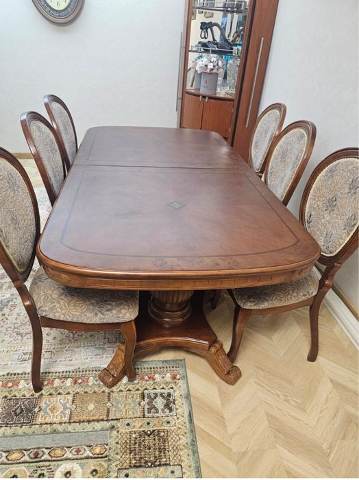 Стол со стульями 6 шт, массив, пр-во Белоруссия