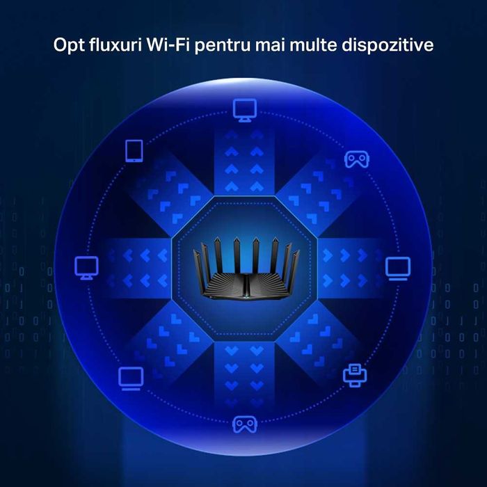 Router wireless TPlink WI-FI 6 AX90, AX6600,6.6 GBps Wireless si 2.5 G