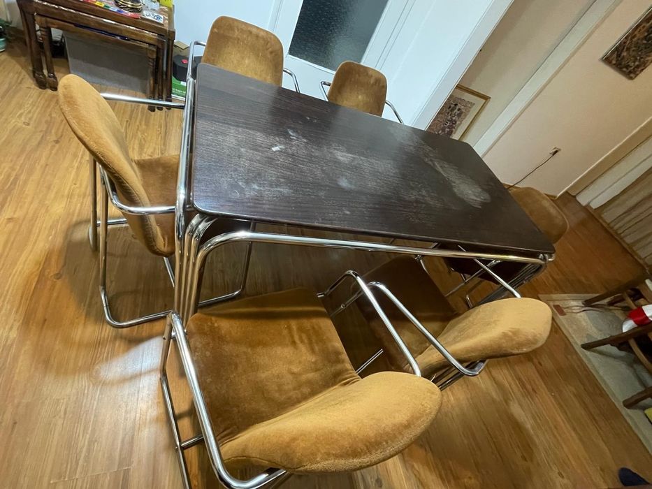 Комплект маса със столове, тръбна конструкция