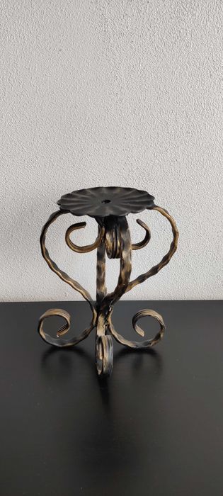 suport versatil din fier forjat, nou, pentru ghiveci sau lumanare