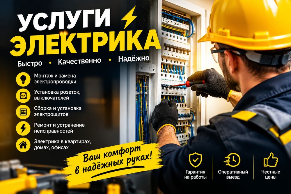 Электрик! Услуги электрика! Электрик!