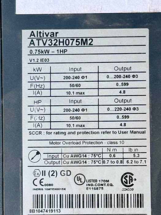Частотники Schneider Electric Altivar 320 (0.75 и 1.1  кВт, 220В) Б/У
