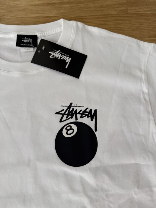 Stüssy 8 Ball Tee – Alb | M | Nou cu Etichetă