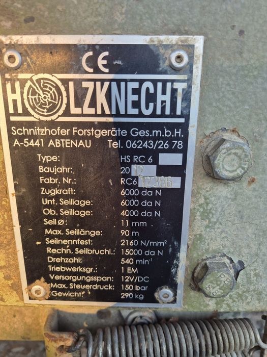 Troliu hidraulic forestier in tiranti la tractor