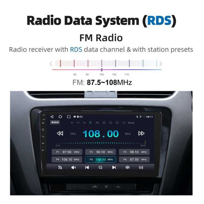 10” 6/128GB Skoda Octavia 2014-2018 с Android 15, 8-ядрен процесор, 4G/LTE, CarPlay и AndroidAuto