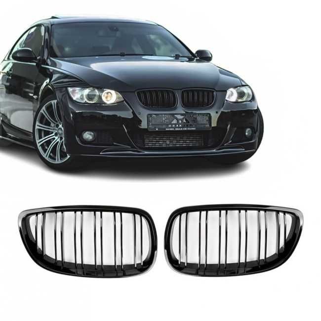 Grile Duble Bara Fata Nari M Style BMW E92 E93 LCI FACELIFT// NON FACELIFT, Negru Lucios