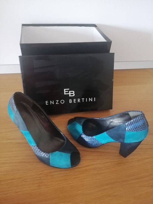 Pantofi decupati cu toc, din piele, Enzo Bertini Benvenuti