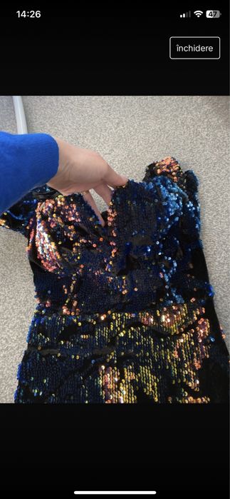 Rochie de seară din paiete reversibile