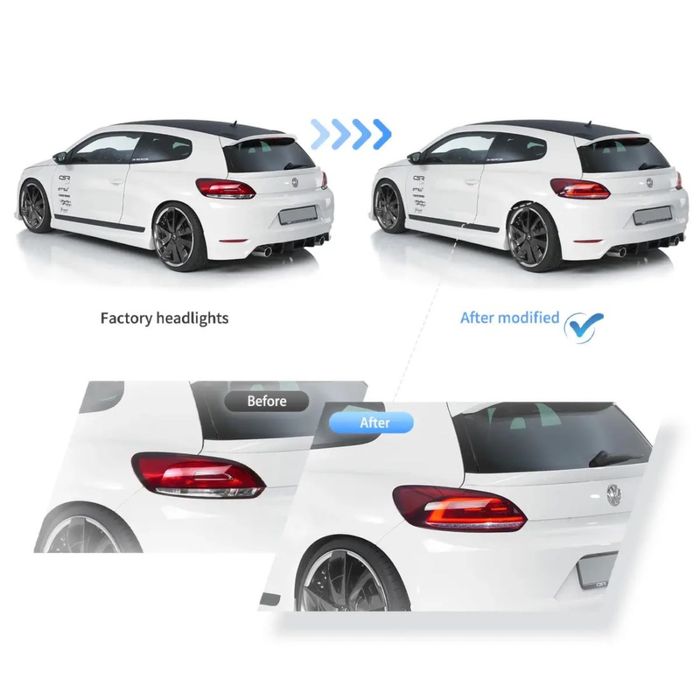 Комплект LED стопове с динамични мигачи за VW SCIROCCO  2009-2014