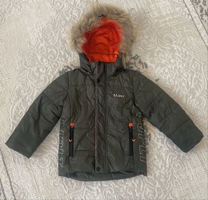 Куртка зимняя/пуховик на мальчика/детский шапка в подарок