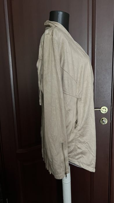 Jacheta / cardigan cu franjuri - imitatie piele intoarsa