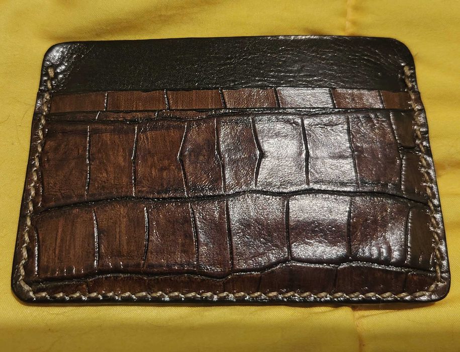 Картодържател (Cardholder) Естествена кожа четри карти Тънък