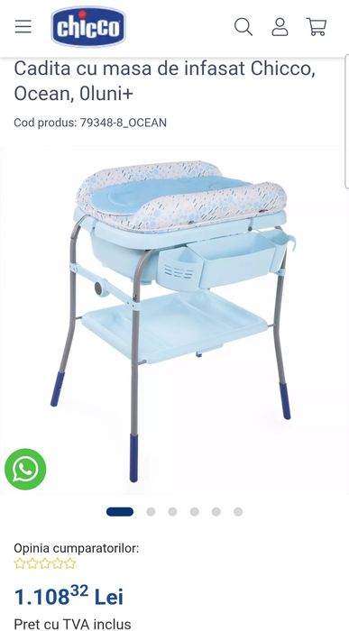 Cadita Cu Masa De Infasat CHICCO