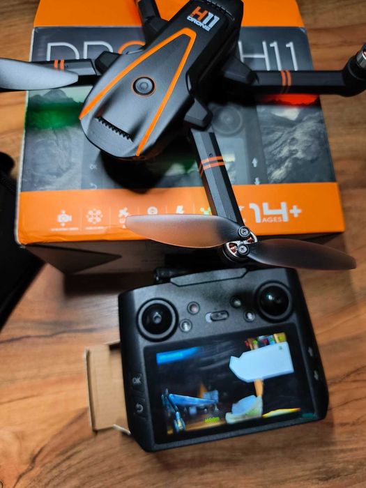 НОВ GPS DRON H11 4K – Дистанционно с HD Екран + 2 Батерии / 240г