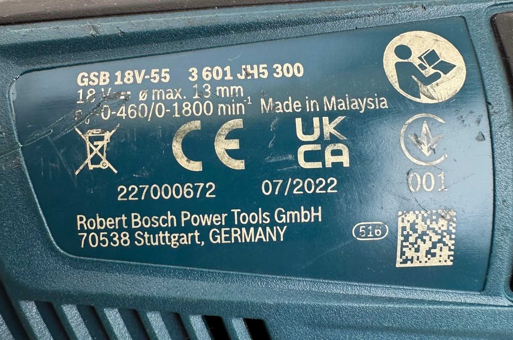 BOSCH GSB 18V-55 - Безчетков ударен винтоверт 2x18V 4.0Ah ProCore
