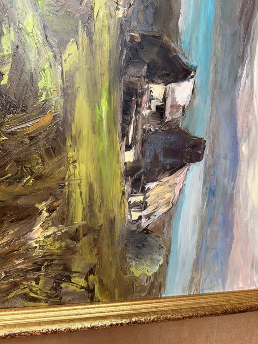 Tablou,pictura in ulei pe panza ,peisaj Islanda,semnat