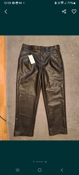 Pantaloni din piele eco model Balmain,46
