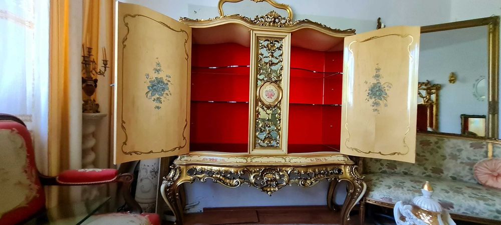 servanta baroc venetian,pictata,vintage,SILIK/comoda/bar,lemn,Italia