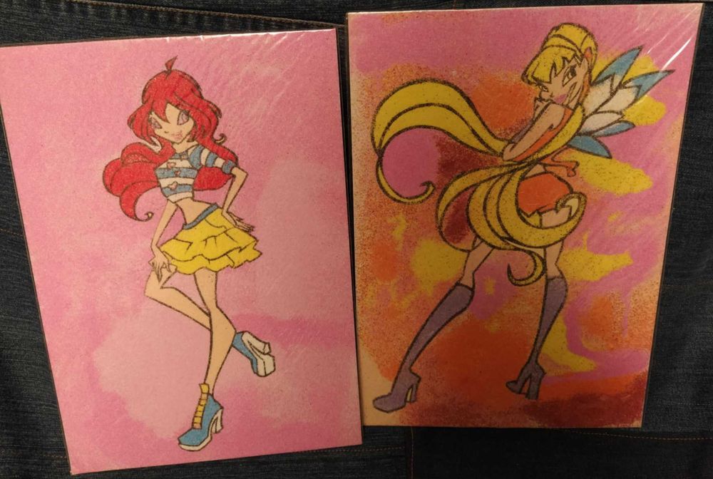 Пясъчни картини с героите от Winx и Снежното кралство