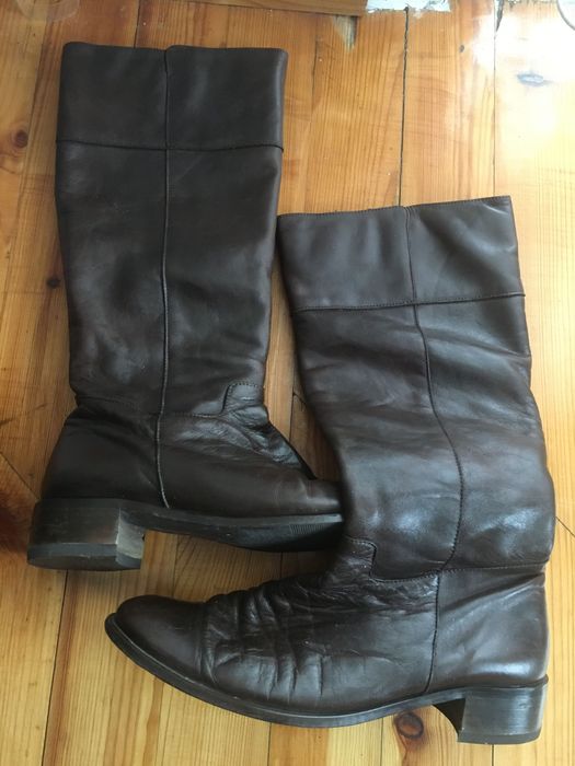 Дамски ботуши -естественна кожа - тъмно кафяви ,черни, 41 номер