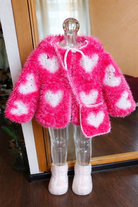 Кофта для девочки (12–18 мес), ручная работа.