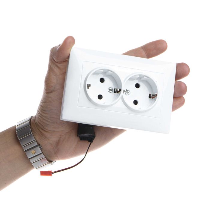 Microfon Spion GSM Profesional Integrat in Priza Dubla – Activare Vocala SMT SECURITY