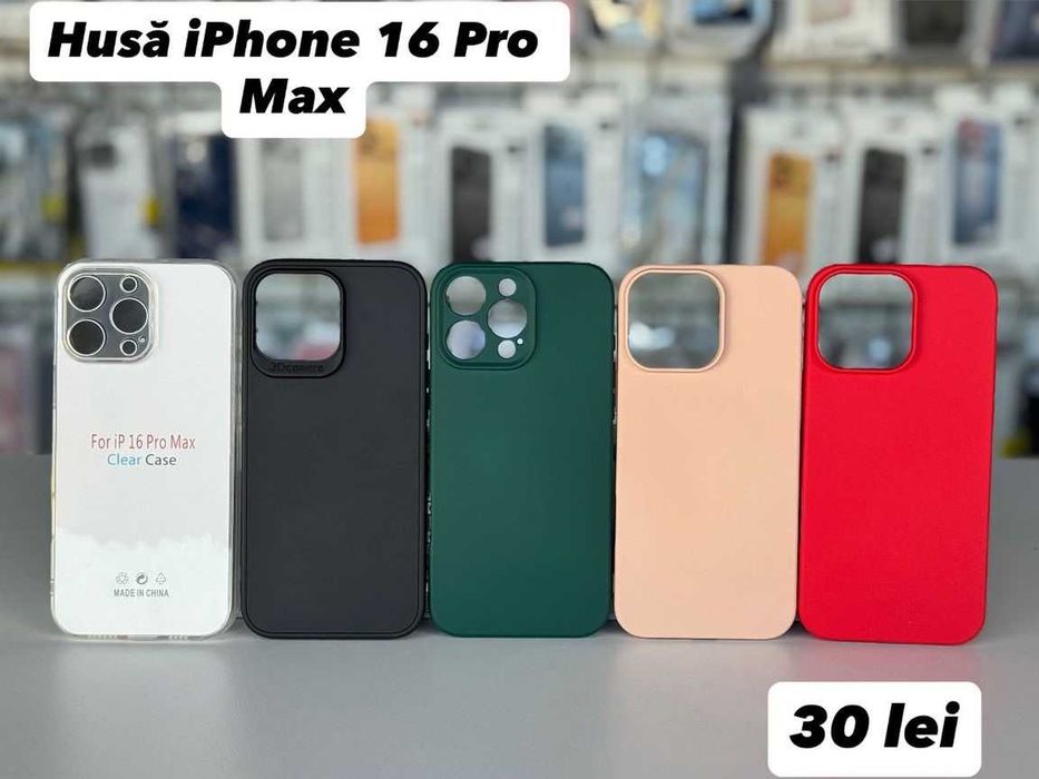 Husă silicon, folie, cablu, încărcător iPhone 16 Pro Max
