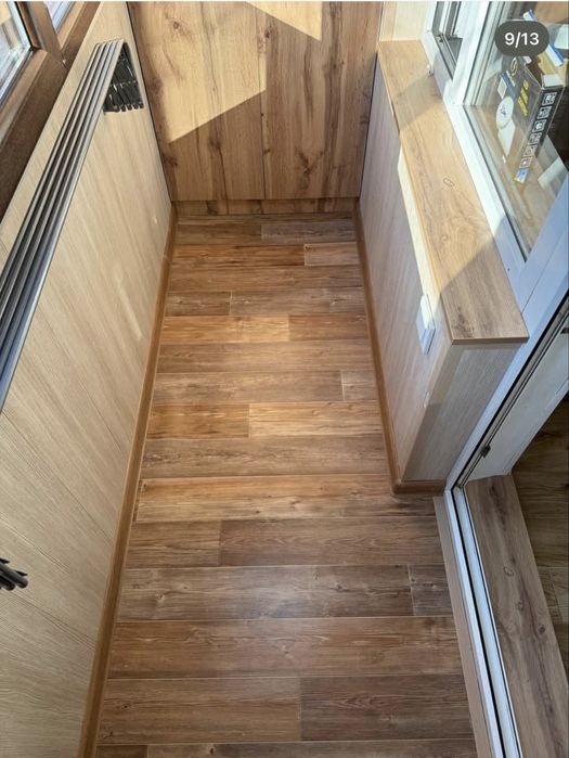 Ремонт балкон. Общивка. Окно. Шкаф