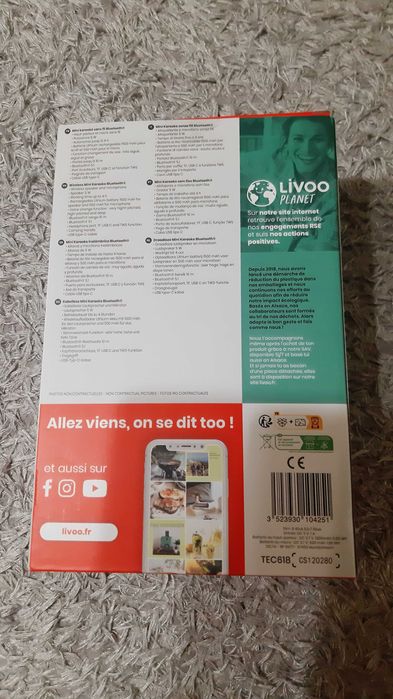 Boxă mini karaoke fără fir Bluetooth LIVOO