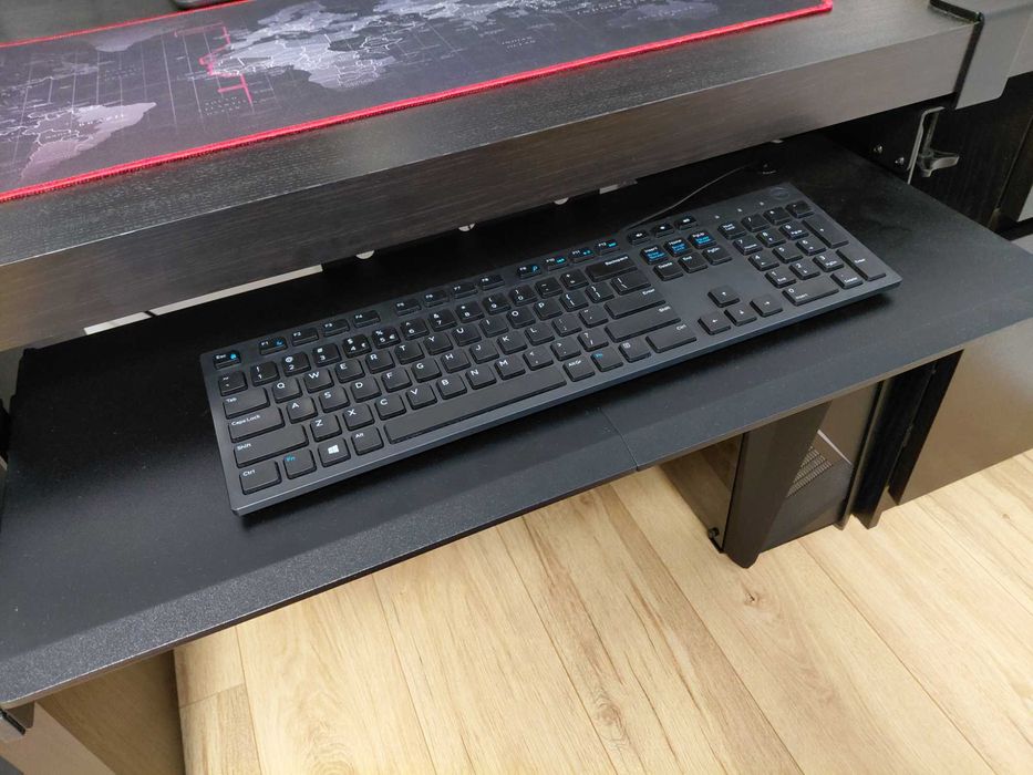 Suport Tastatura Birou, Negru/Maro Lemn, NOU