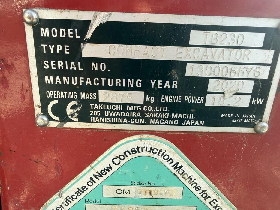 Miniexcavator Takeuchi 3T