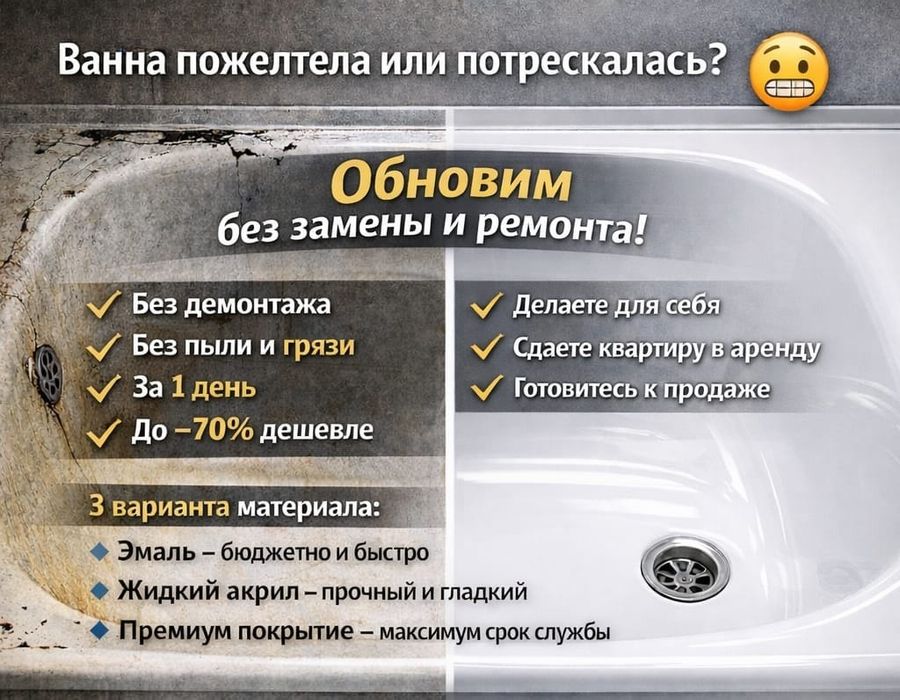 Реставрация ванн: обновление эмали
