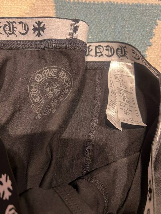 Boxeri Chrome Hearts negri cu logo mic alb, mărimile M și L, noi în cutie