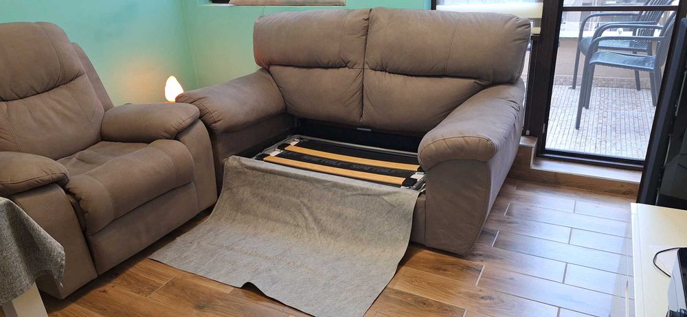 Комплект диван двуместен и фотьойл с механизъм