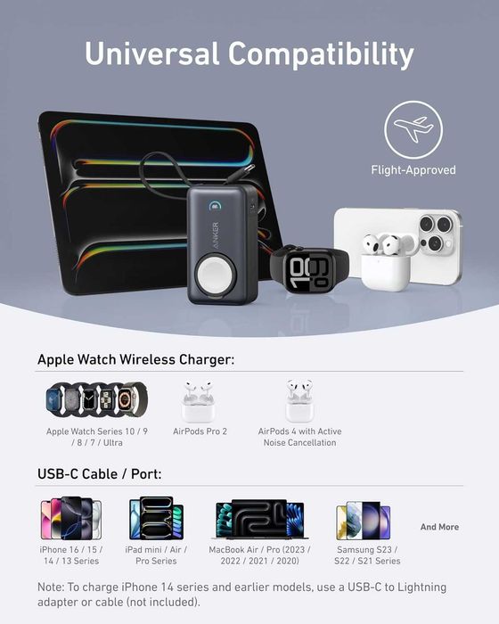 Anker MagGo за Apple Watch 35W външна USB-C батерия