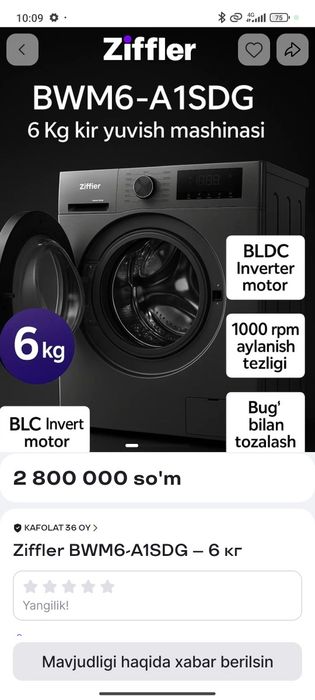 Yangi avtamat kir moshina