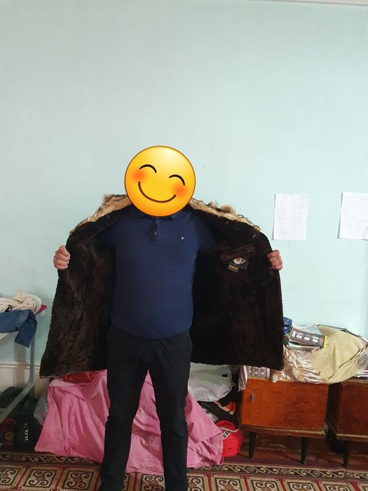 Пальто натуральный мех и кожа