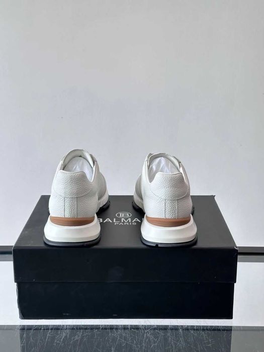 Balmain Monogram Runner Sneaker "White Leather"