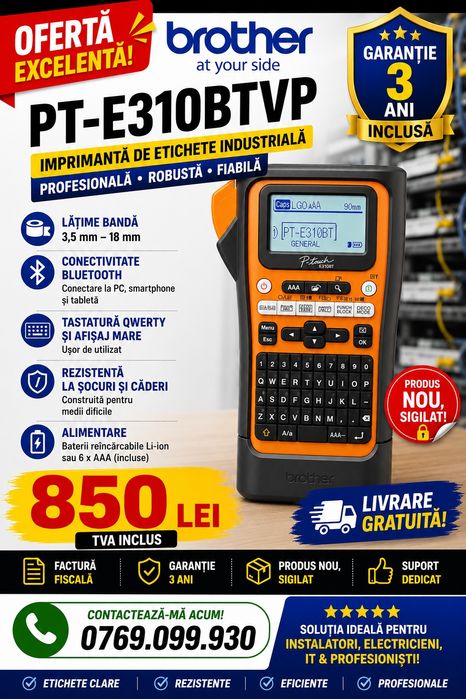 Brother PT-E310BTVP | Produs nou, sigilat | Livrare gratuita