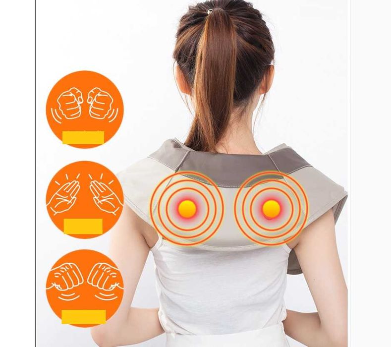 Массажер ударный с подогревом  для шеи,  плеч и спины . Супер мощный!!