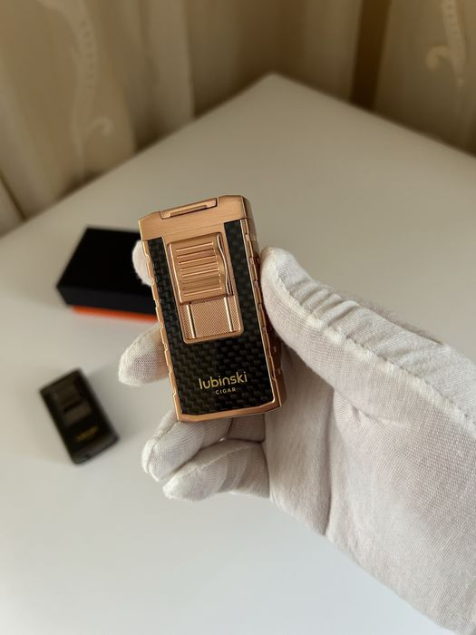 Lubinski запалка за пури – двоен джет пламък, пънч, 2 цвята