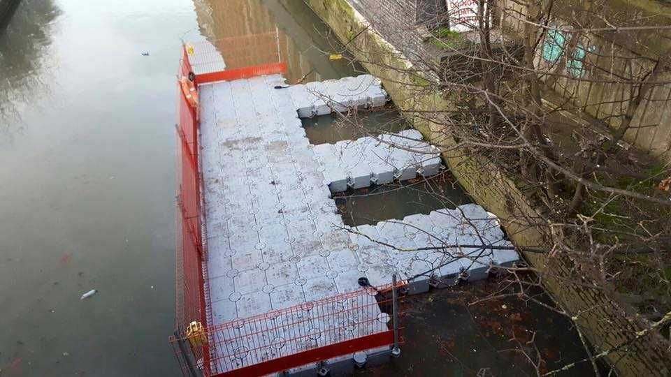 Ponton modular sustinere pompe irigatii rovatti