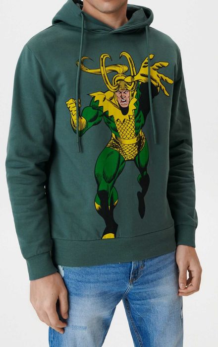 Суитшърт с качулка Marvel - Loki (НОВ) и Флуоресцентен с скелет
