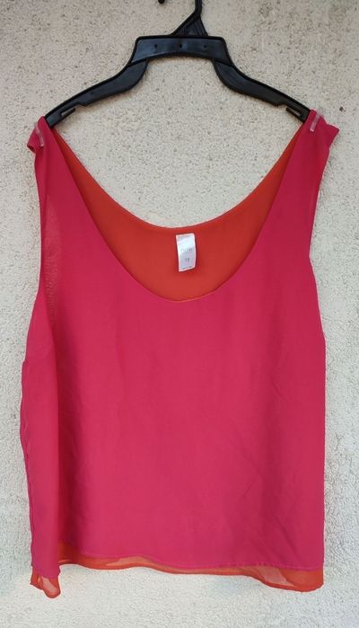 bluza dama top fara maneci vara voal TEX xxl roz