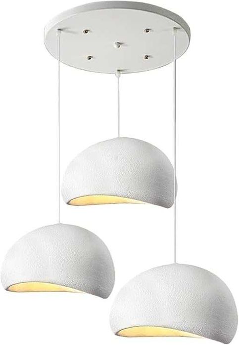 Бял модерен полилей висяща облак 3 каменен скандинавски  Wabi-sabi
