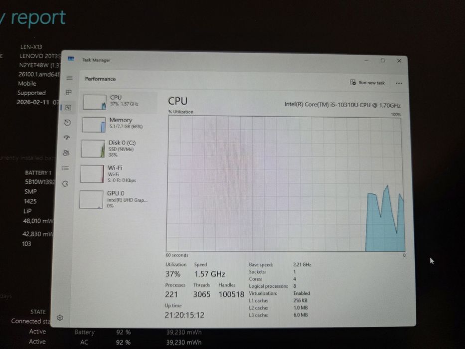 Laptop Lenovo Thinkpad X13 Gen1 i5-10310u 8GB 512GB Win11Pro