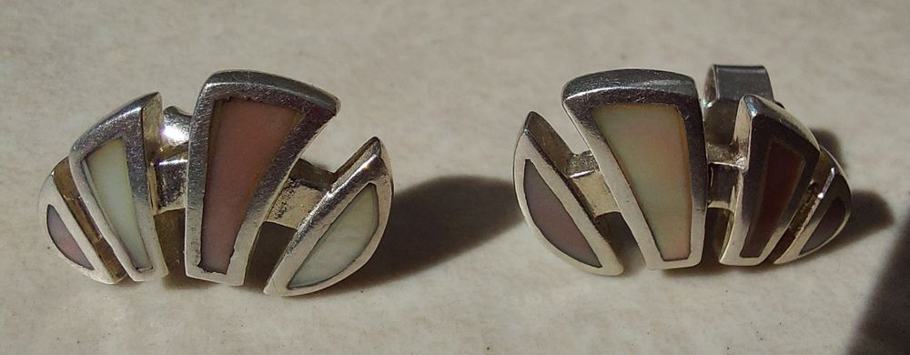 Сребърни обеци със седеф