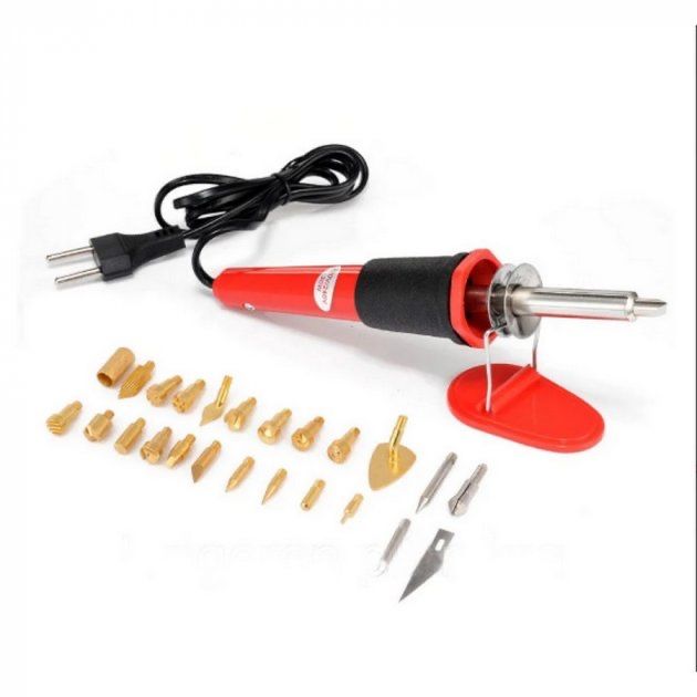 Паяльник с насадками для выжигания по коже дереву