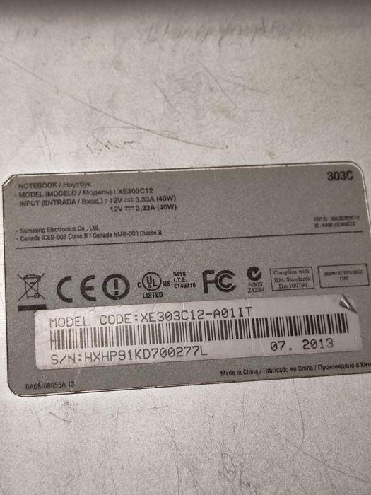 Piese și componente Samsung xe303c12