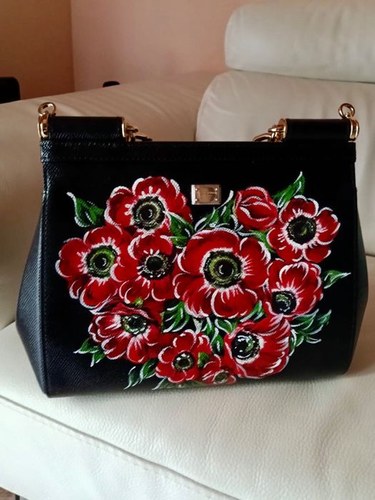 Geantă Dolce & Gabbana Sicily Medium cu maci ORIGINALĂ, nouă, dust bag